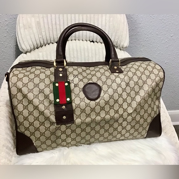 Gucci Brown Monogram Travel Bag - Picture 1 of 16